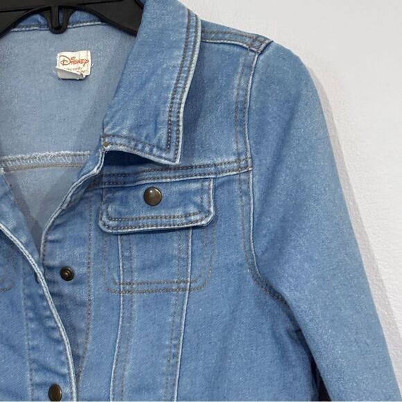 Disney | Girls Lt Wash Blue Denim Elsa Frozen Jean Jacket Snap Closure Size 10 - Picture 10 of 16